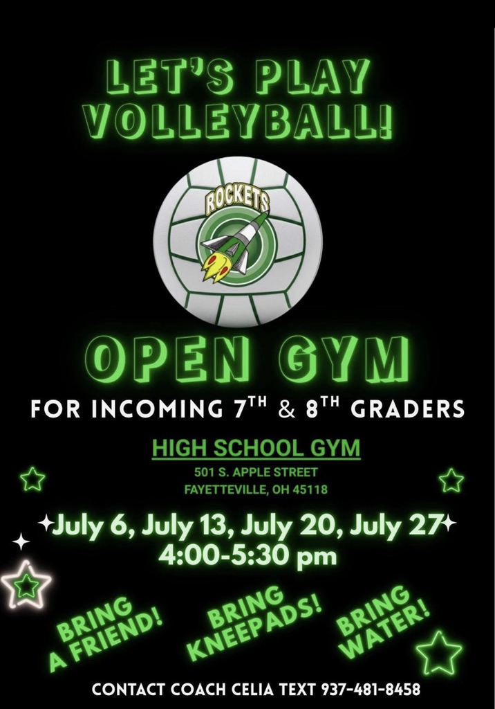 Open Gym times for JH volleyball! 