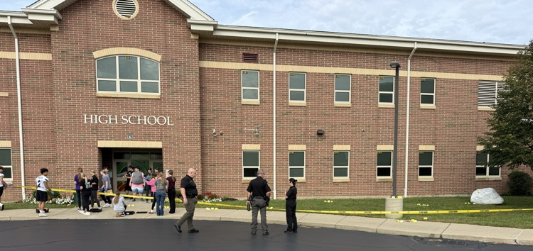 Forensic class processing a crime scene.