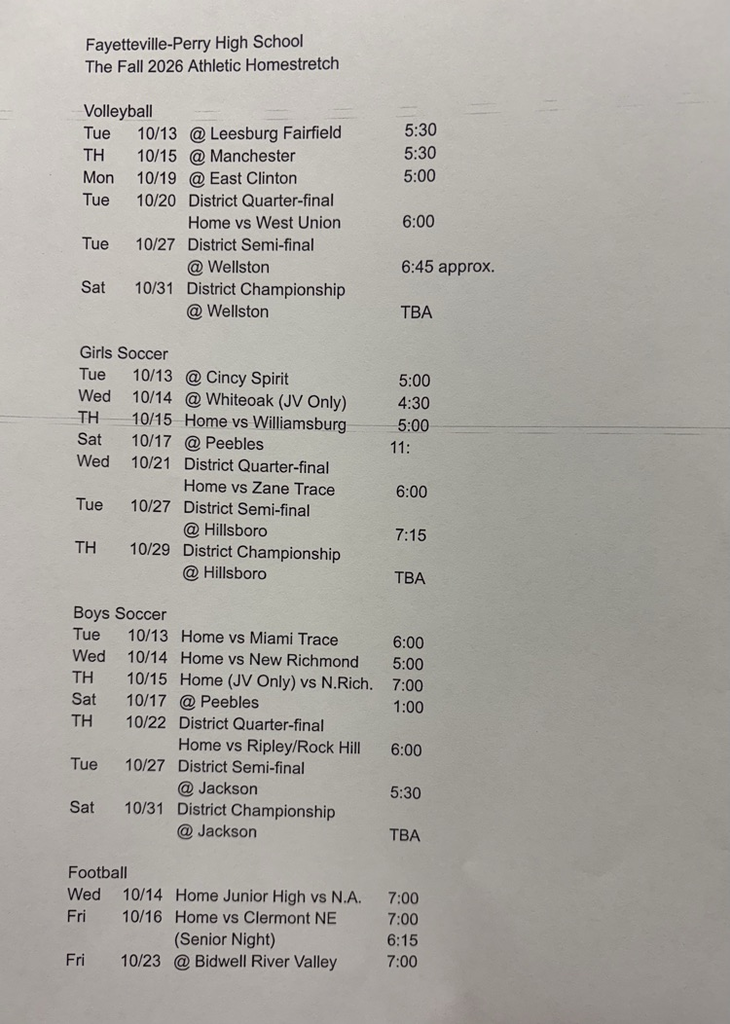 schedule