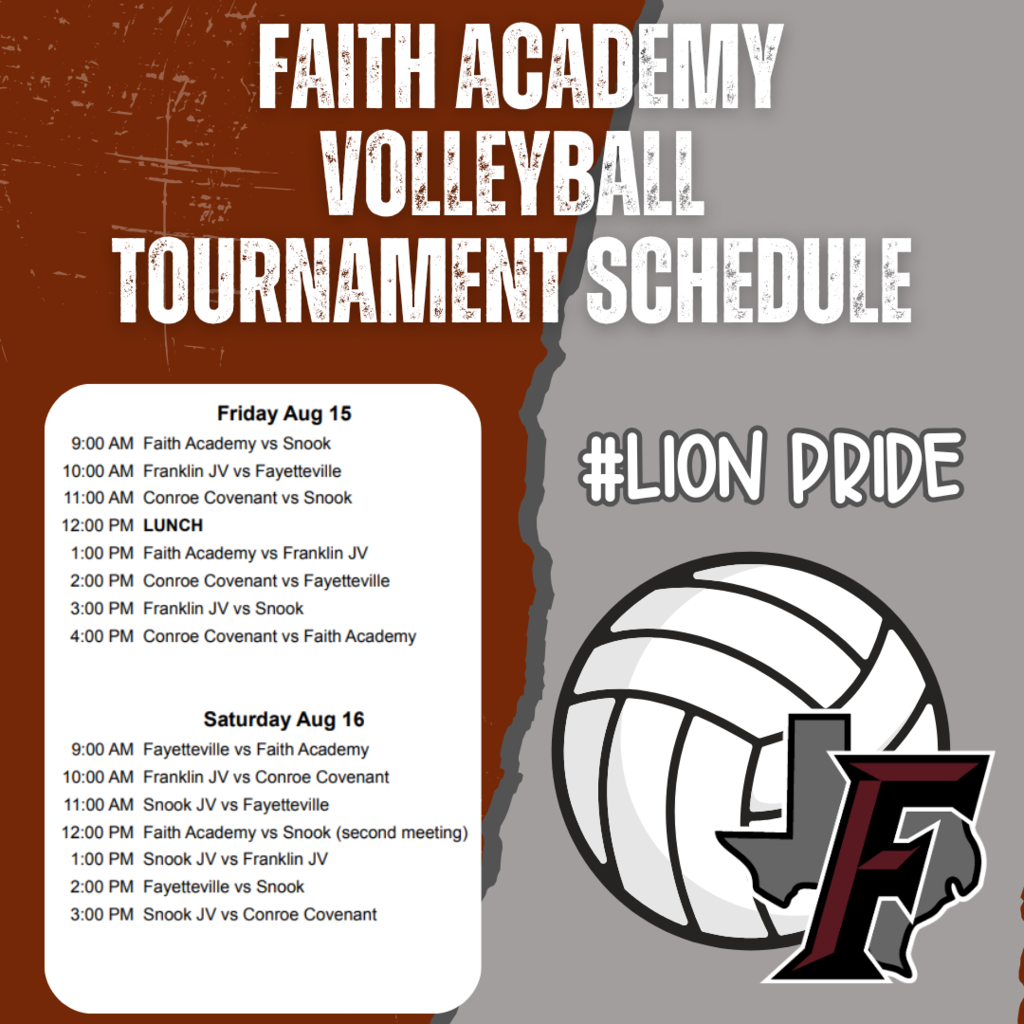 Faith Academy Schedule