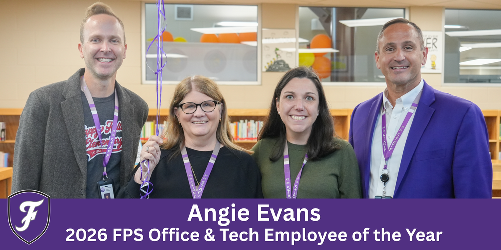 Congratulations to our very own Angie Evans. She was named the 2026 FPS Office and Tech Employee of the Year!