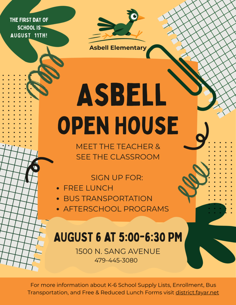 Asbell Open House August 6th 5 - 6:30 PM