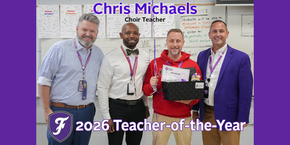 Chris Michaels, 2026 FPS Teacher of the Year and 2026 Ramay Jr. High Teacher of the Year