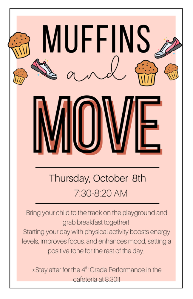 Muffins and MOVE on Thursday October 8th 7:30 - 8:00 AM