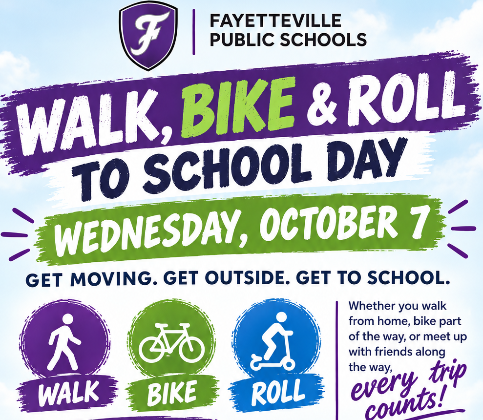 Walk, Bike & roll to school day Wednesday, October 7, Let's get FPS moving