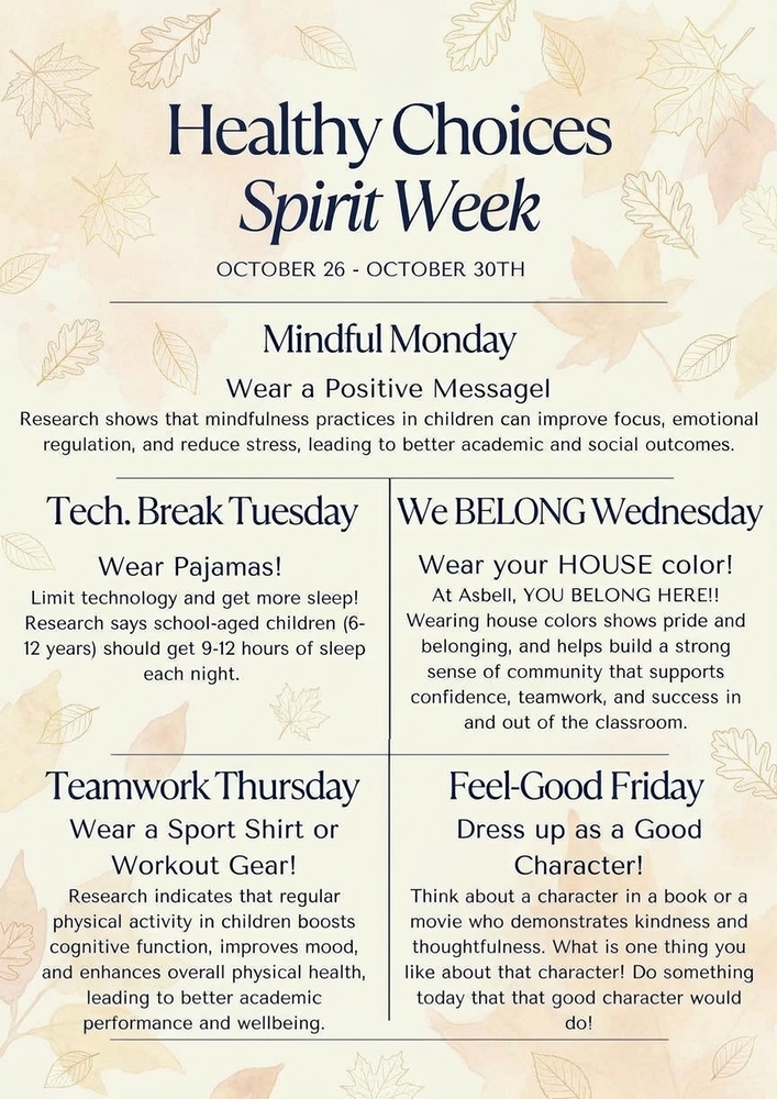 Healthy Choices Spirit Week