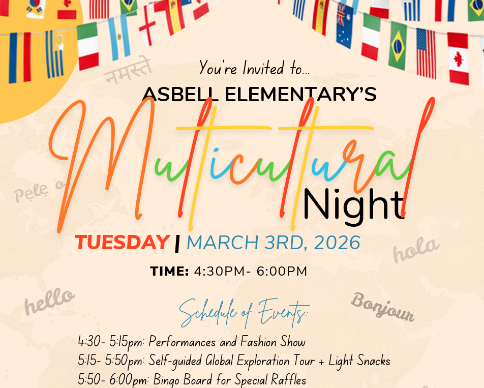 Multi-Cultural Night March 3rd 4:30 - 6pm