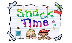 Snack Time 2 young cartoon like boy and girl with a bottle of water