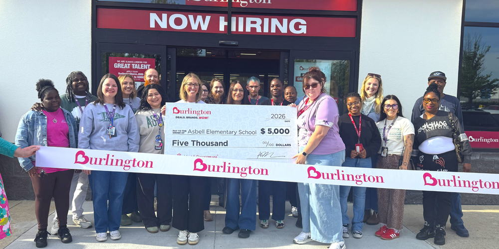 Asbell Elementary received $5000 dollars from Burlington and AdoptAClassroom.org.