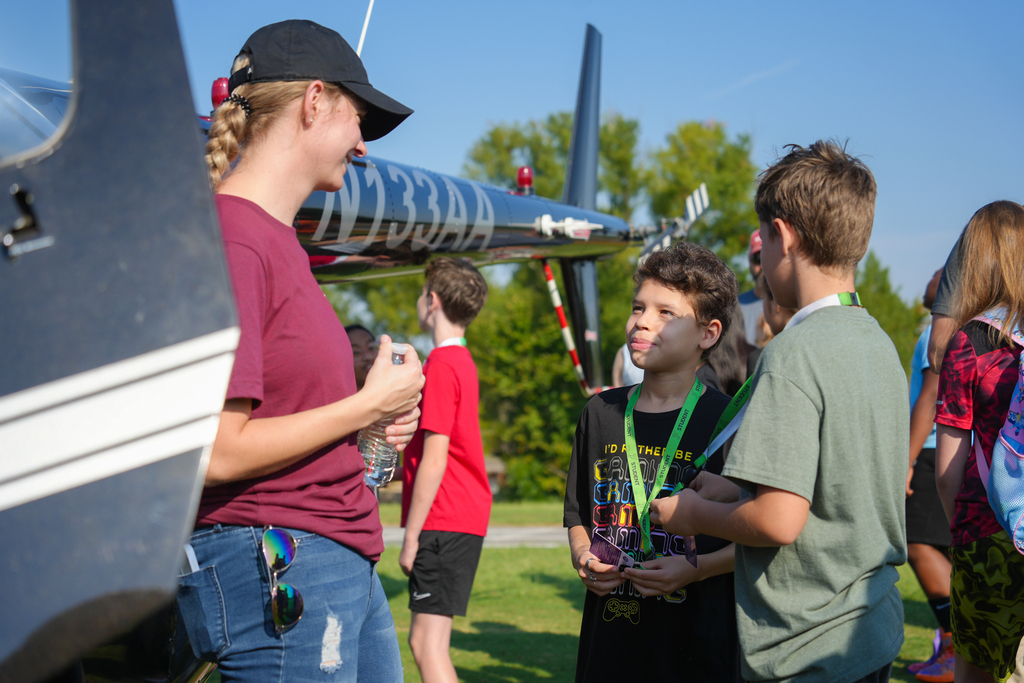 Holt Middle School science students experienced an unforgettable lesson on energy today! Airo (Arkansas Helicopters) pilots landed a helicopter right on campus and students were able to explore it up close. 