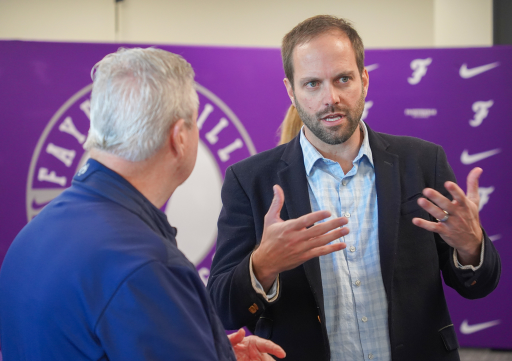 We were proud to host a group of former school board members and administrators for lunch on October 21 in the Sports, Wellness & Academic Center at Harmon Stadium. 