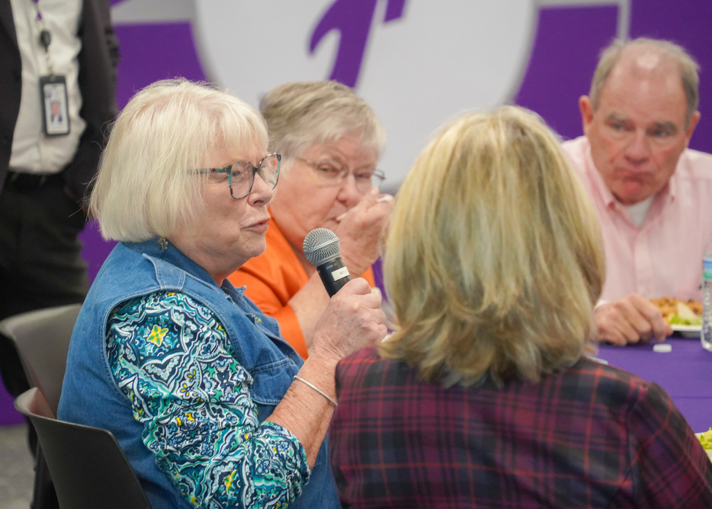 We were proud to host a group of former school board members and administrators for lunch on October 21 in the Sports, Wellness & Academic Center at Harmon Stadium. 