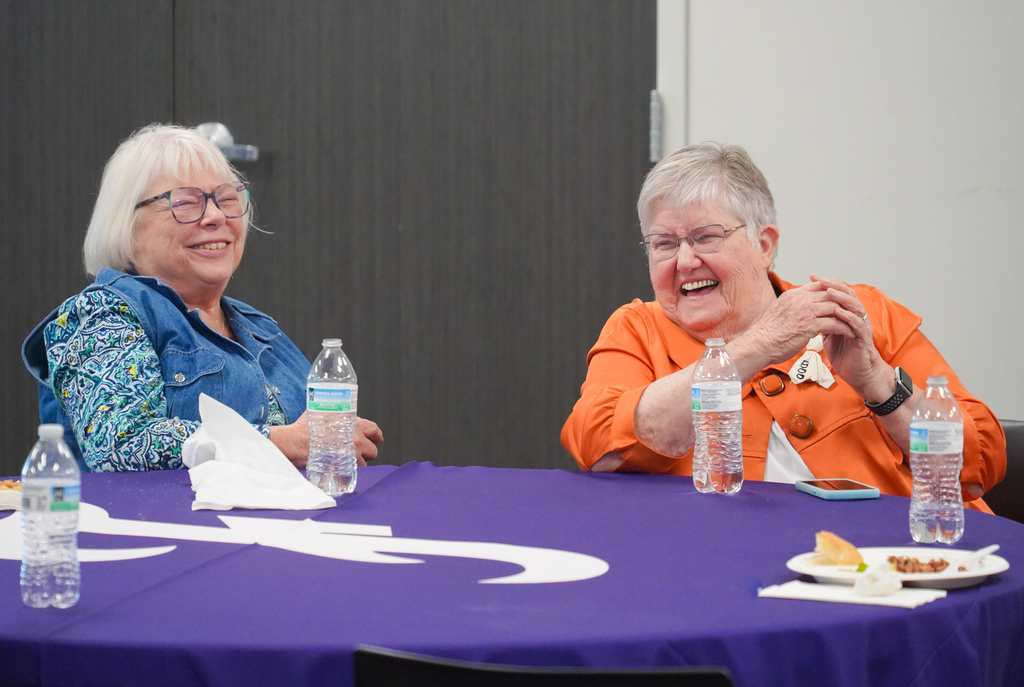 We were proud to host a group of former school board members and administrators for lunch on October 21 in the Sports, Wellness & Academic Center at Harmon Stadium. 