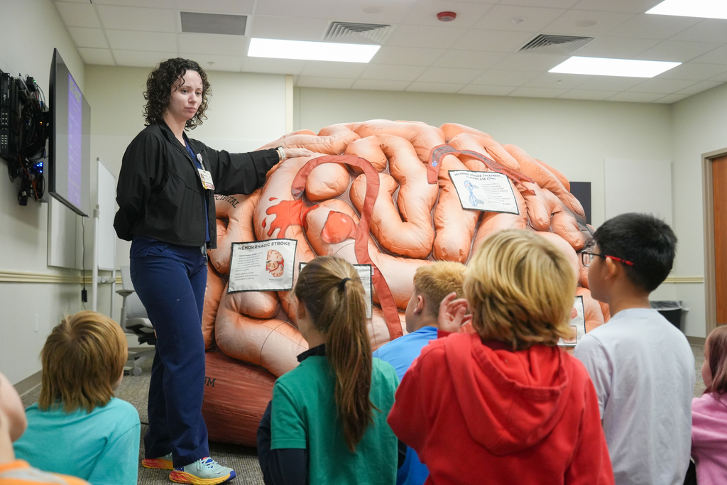 Students in Vandergriff’s Gifted and Talented program took a field trip to Washington Regional to explore neurology, the brain, and the nervous system.