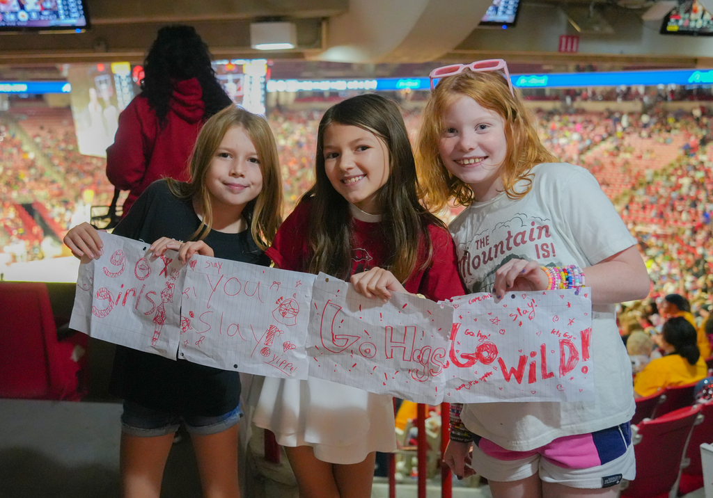 Bud Walton Arena was packed on Friday as more than 10,000 elementary students cheered on the Lady Razorbacks.