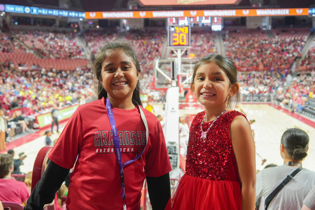 Bud Walton Arena was packed on Friday as more than 10,000 elementary students cheered on the Lady Razorbacks.