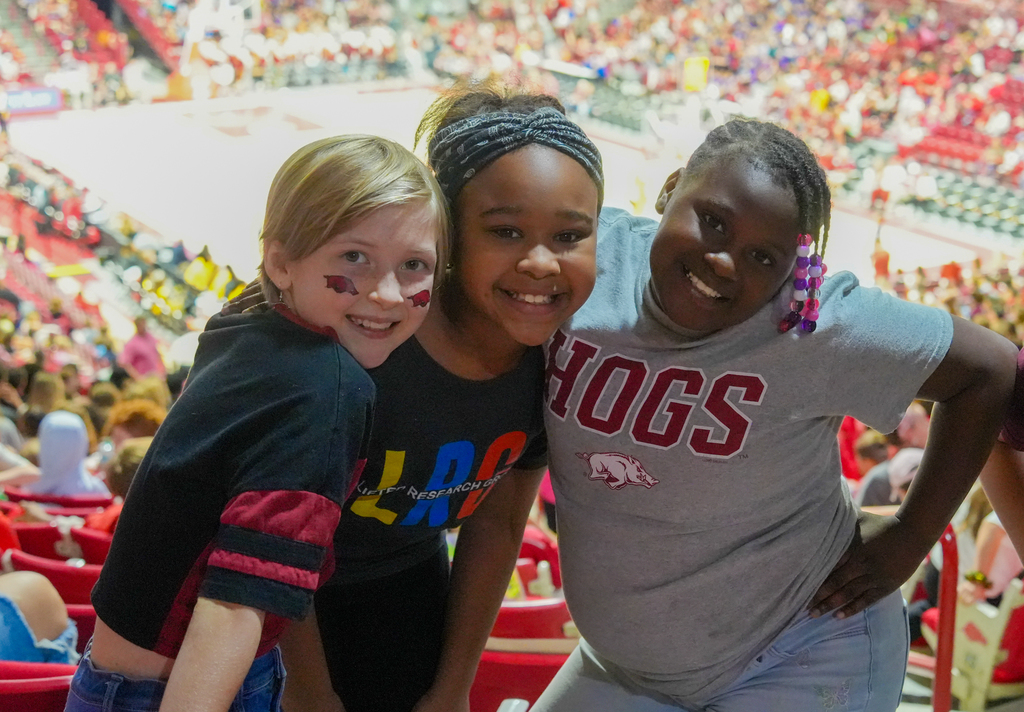 Bud Walton Arena was packed on Friday as more than 10,000 elementary students cheered on the Lady Razorbacks.