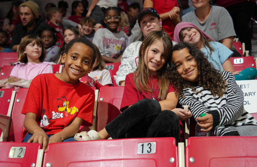 Bud Walton Arena was packed on Friday as more than 10,000 elementary students cheered on the Lady Razorbacks.