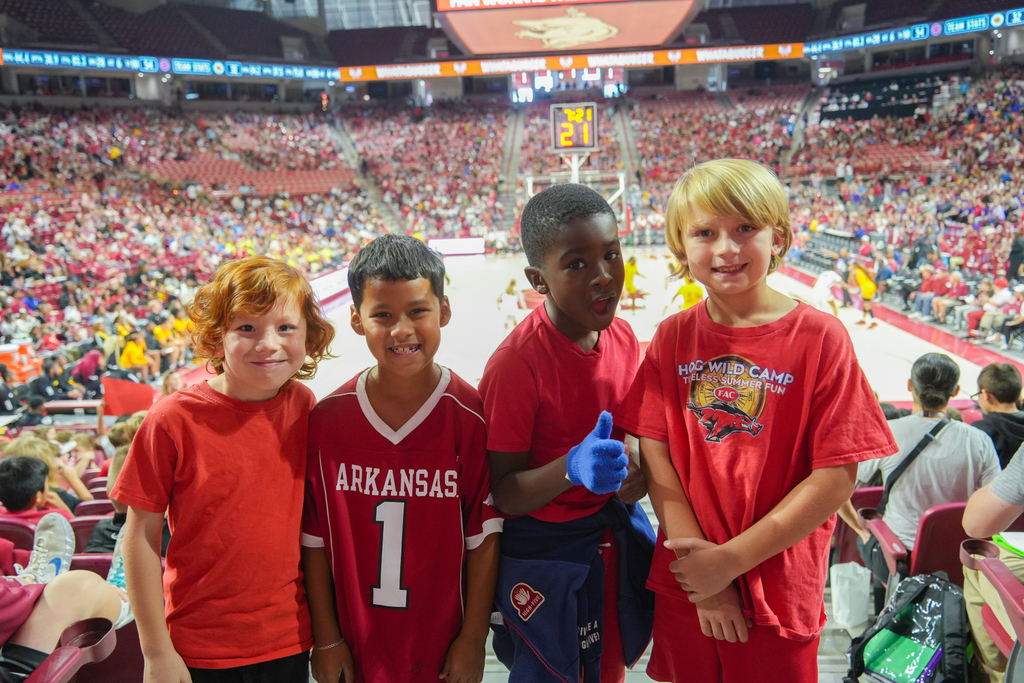 Bud Walton Arena was packed on Friday as more than 10,000 elementary students cheered on the Lady Razorbacks.