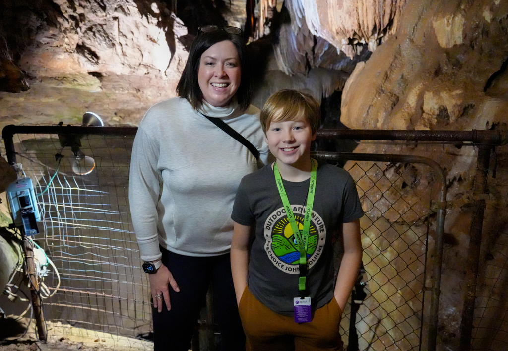  John L Colbert Middle School Outdoor Adventure students explored Cosmic Caverns near Berryville, diving into geology and cave formation during a guided tour.
