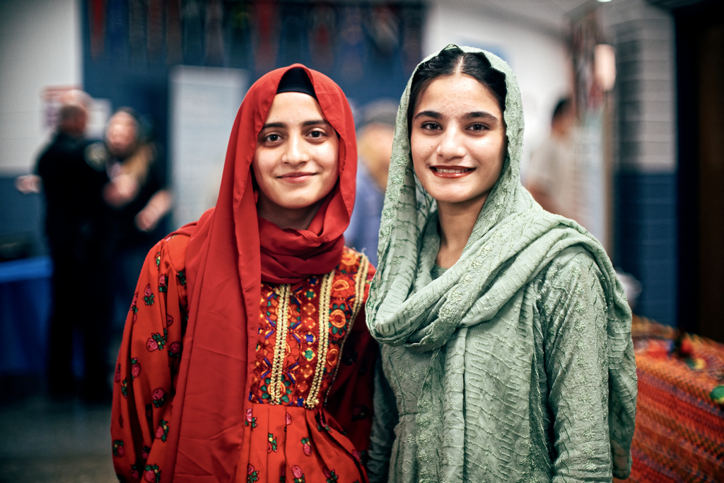 Students in traditional dress