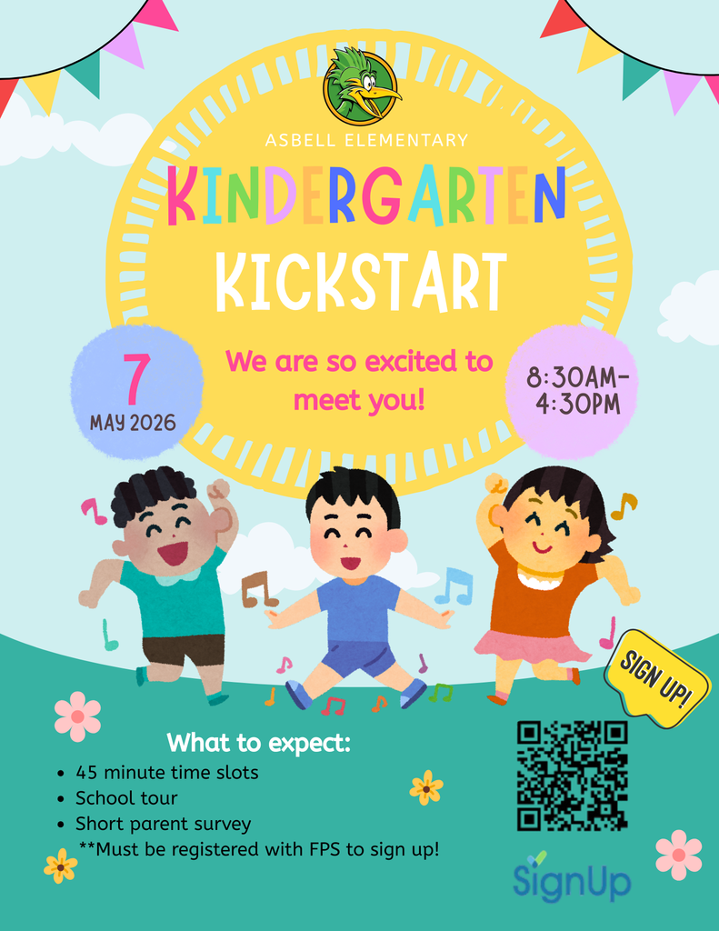 Asbell Elementary Kindergarten Kickstart May 7th Signup