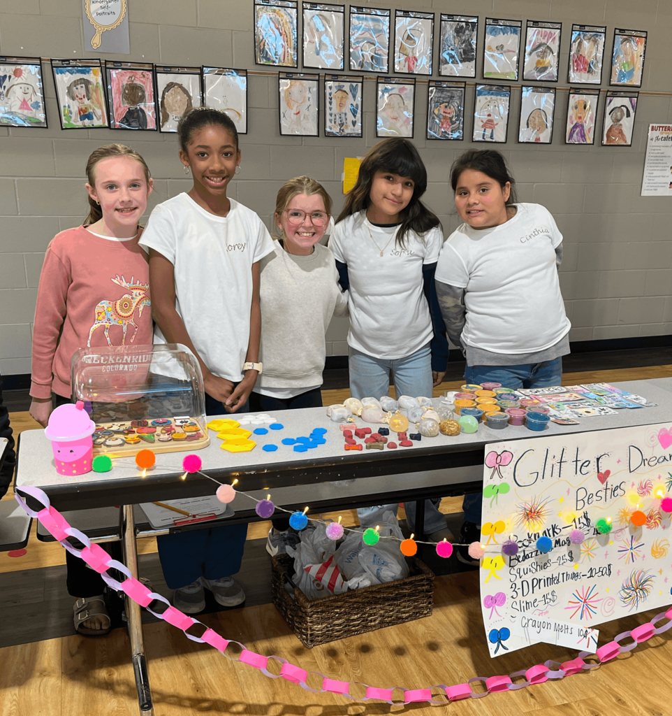 4th Grade Students at their product booth