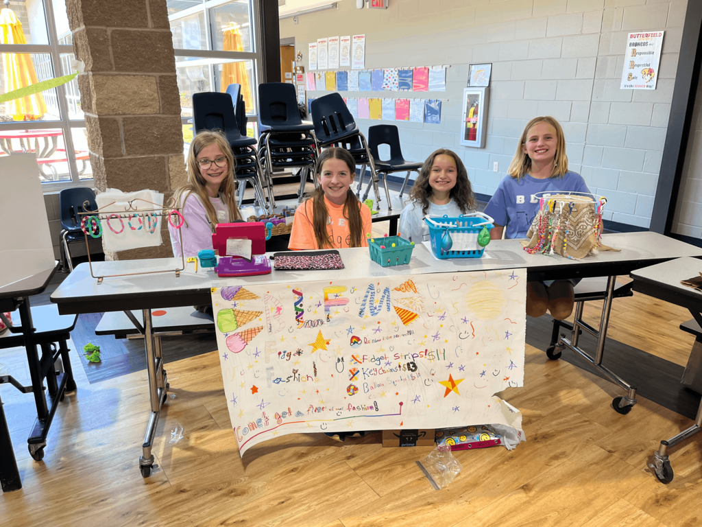 4th Grade Students at their product booth