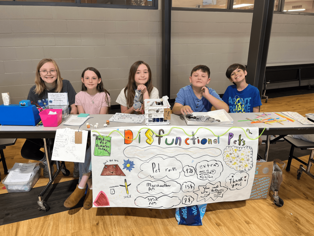 4th Grade Students at their product booth
