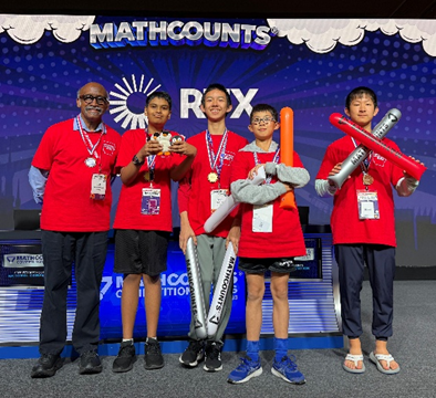 Arkansas MathCounts team with three Woodland students