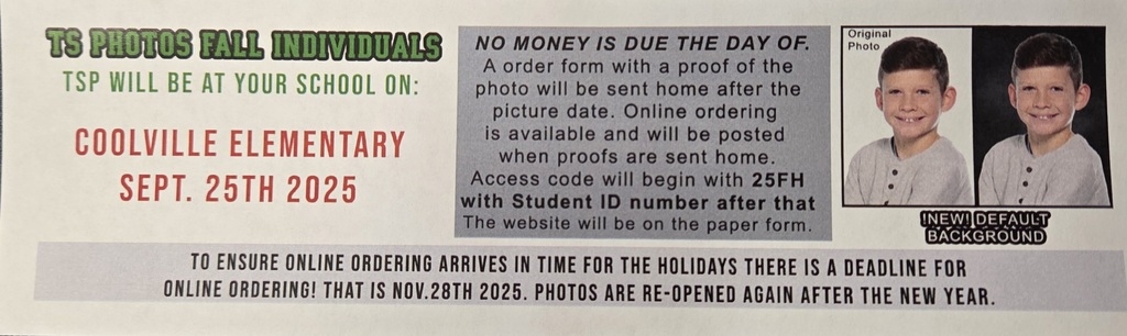 Coolville Elementary Picture Day Order Form