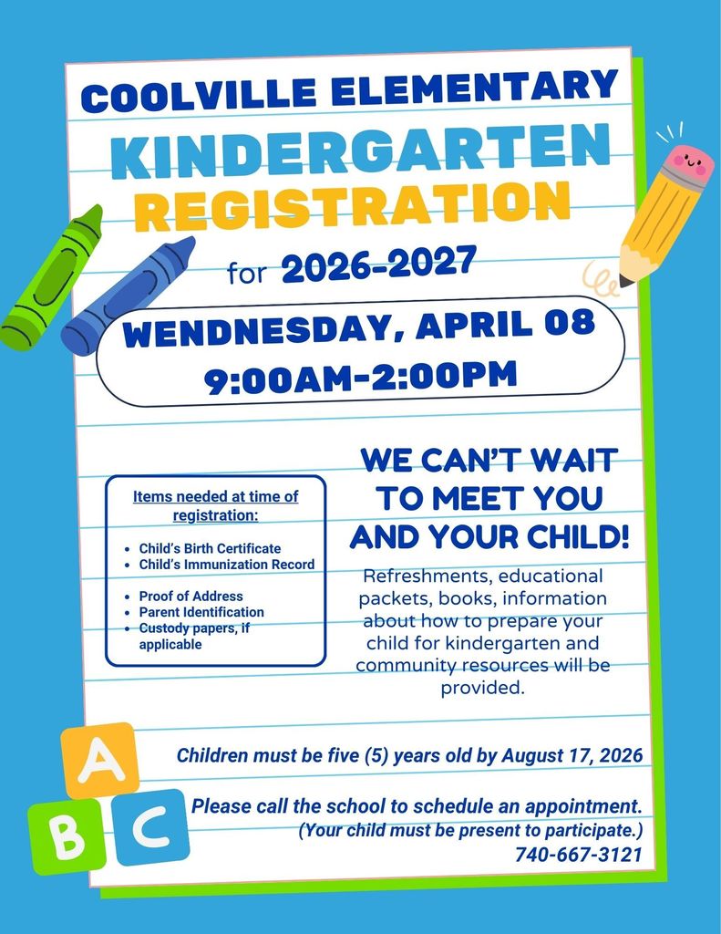 Coolville Elementary Kindergarten Registration