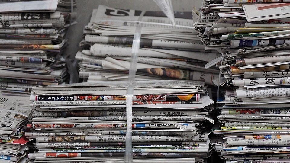 Newspaper stacks