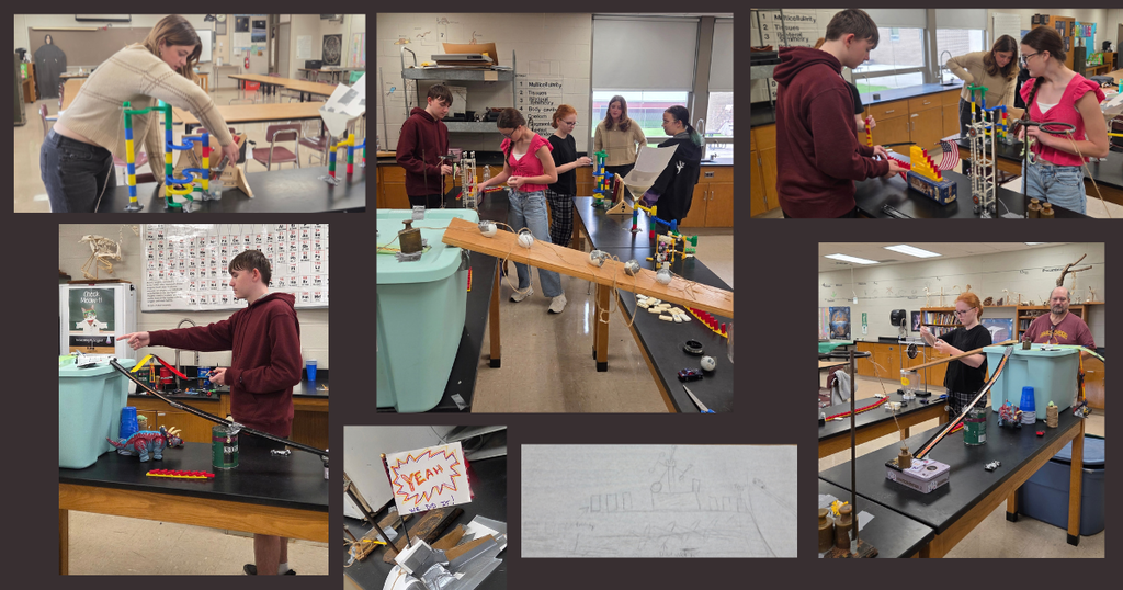 Student working on Rube Goldberg machine.