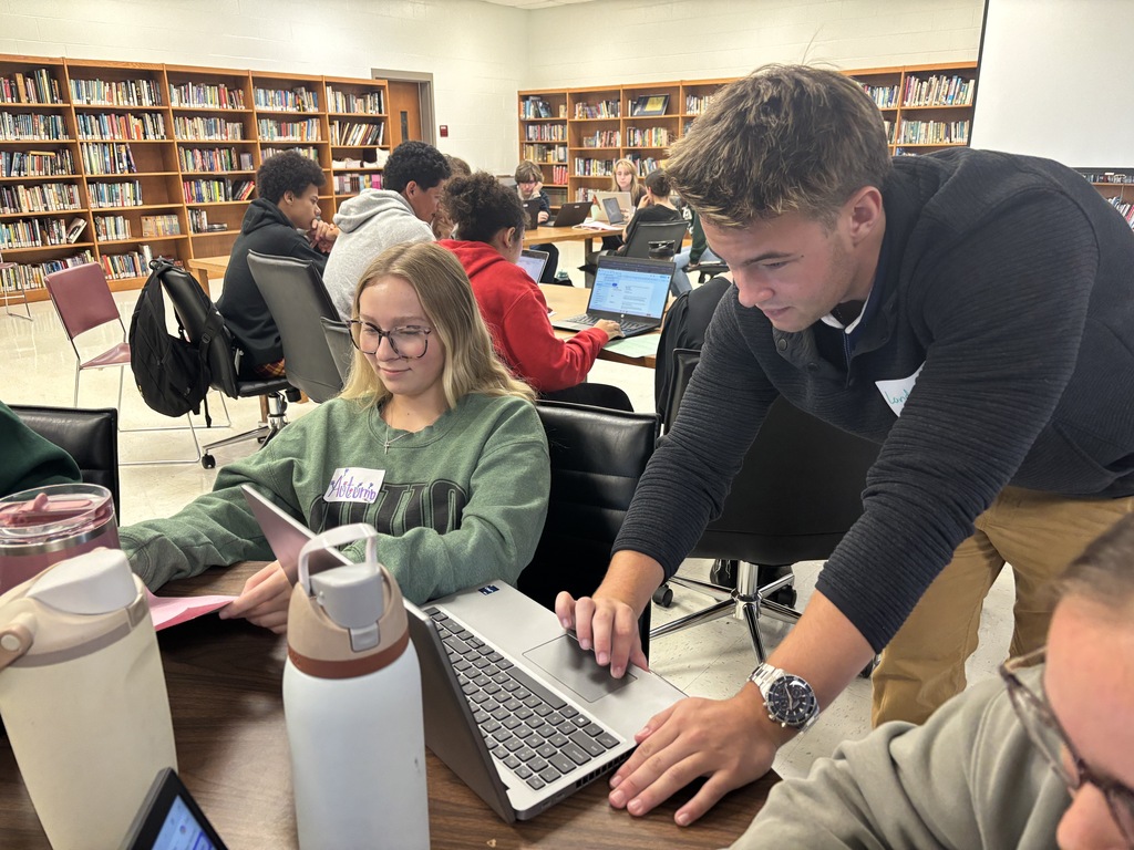 Students working together.