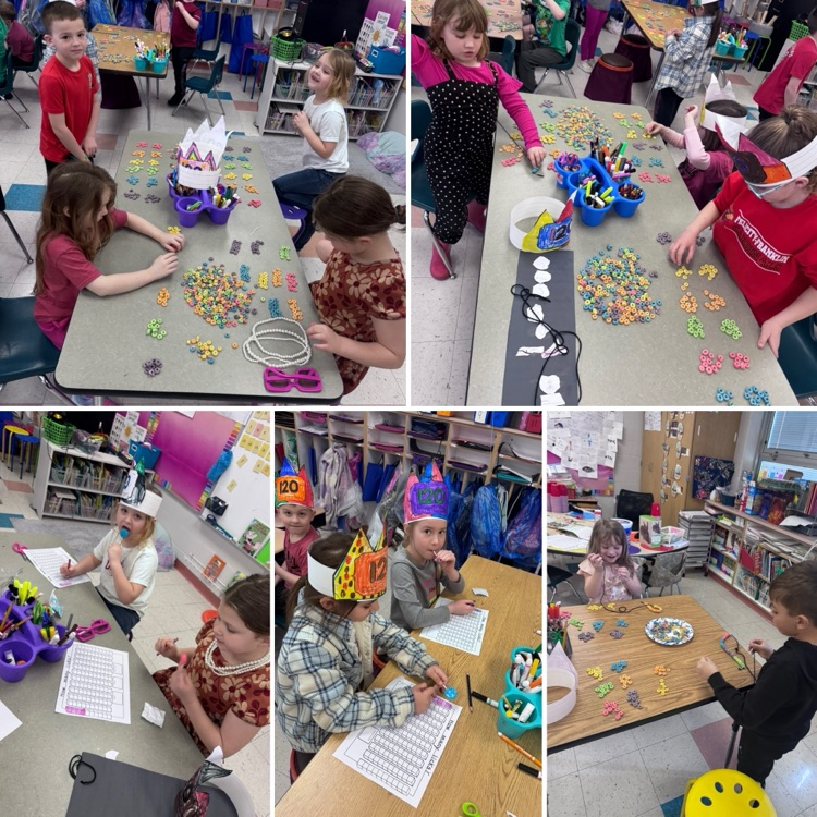 making 120 fruit loop necklaces 