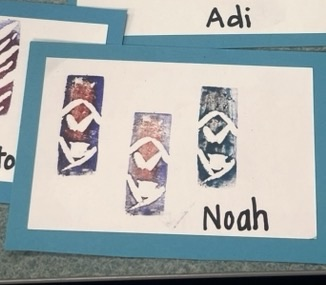 6th grade carved stamps!