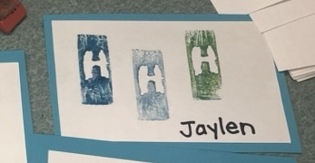 6th grade carved stamps!