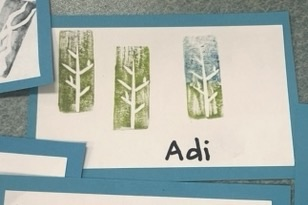 6th grade carved stamps!