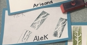 6th grade carved stamps!