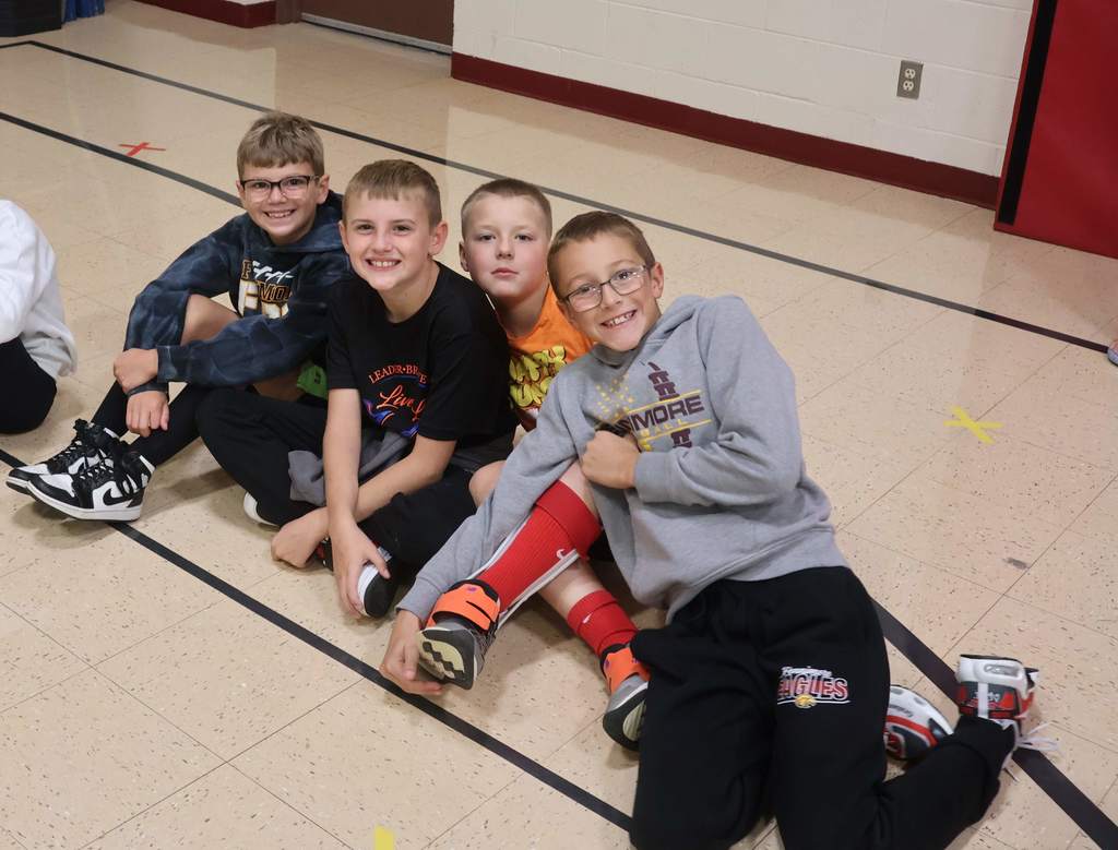 students listen at Fennimore Friday in gym