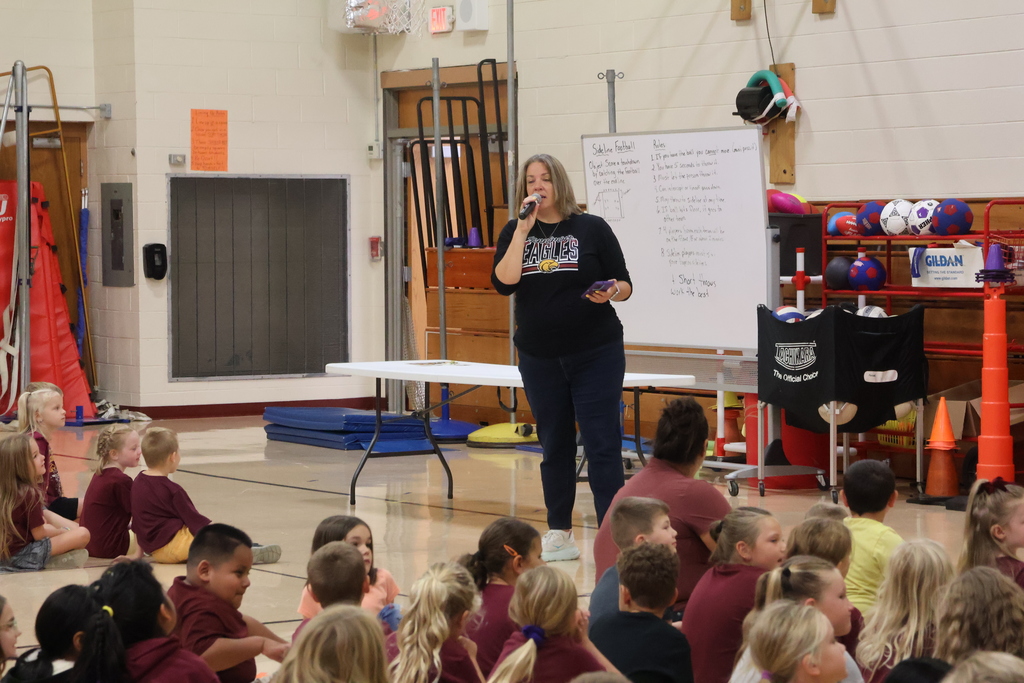 Principal Day goes over the celebrations during the PBIS Assembly