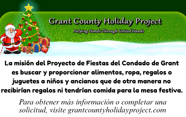 spanish version of grant county holiday project information and website to apply