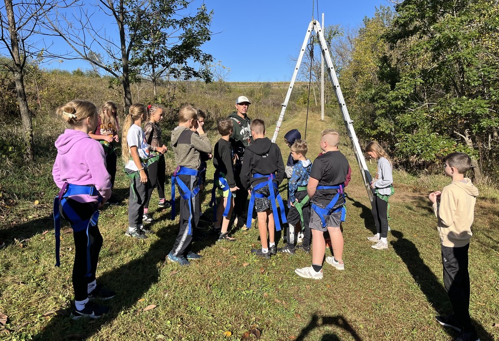 students listen to directions for an outdoor activity at Bethel Horizons