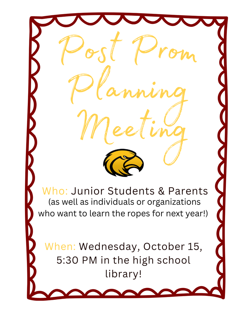 Post Prom Mtg on Wednesday at 5:30 PM in LMC