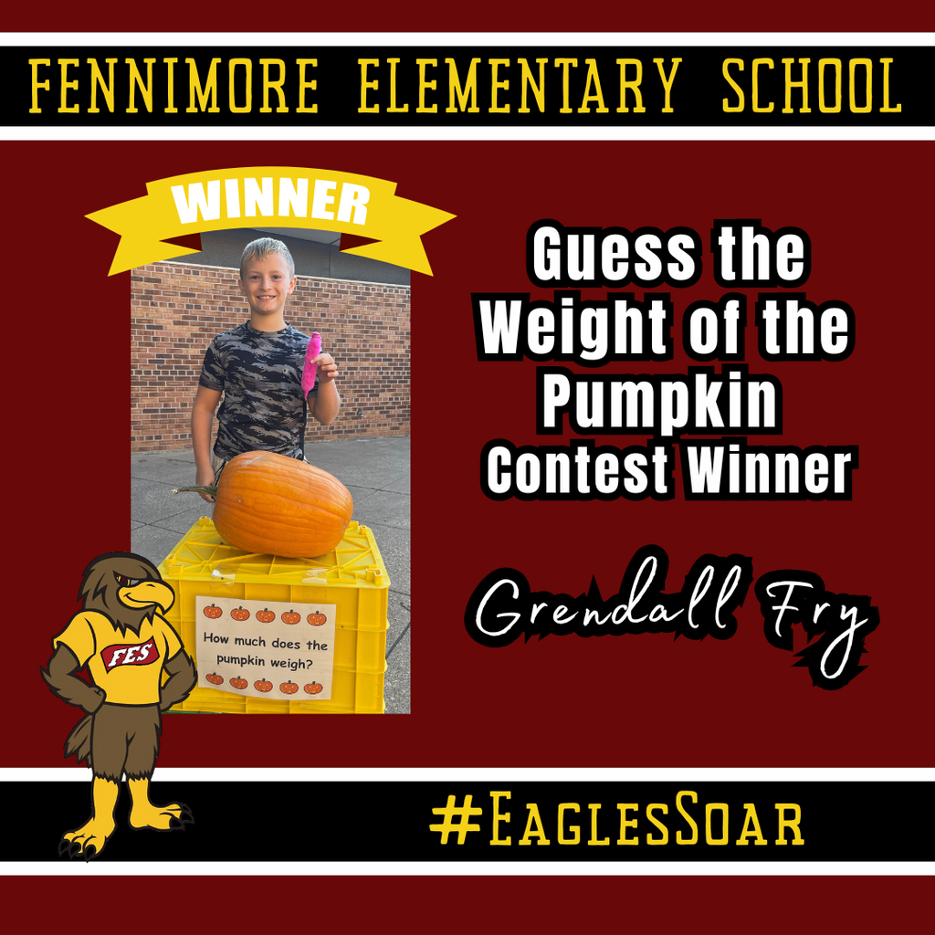 guess the weight of the pumpkin winner - Grendall Fry pictured with his prize and the pumpkin