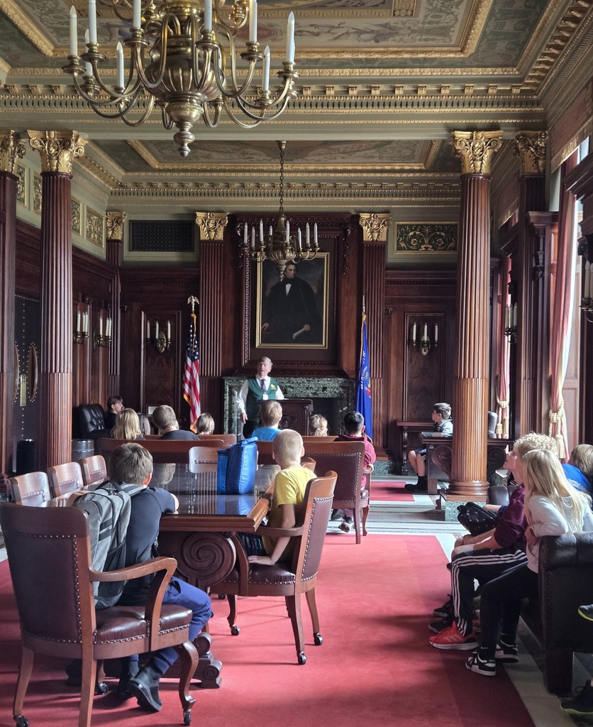 Students visit the state capitol in Madison and some of its rooms