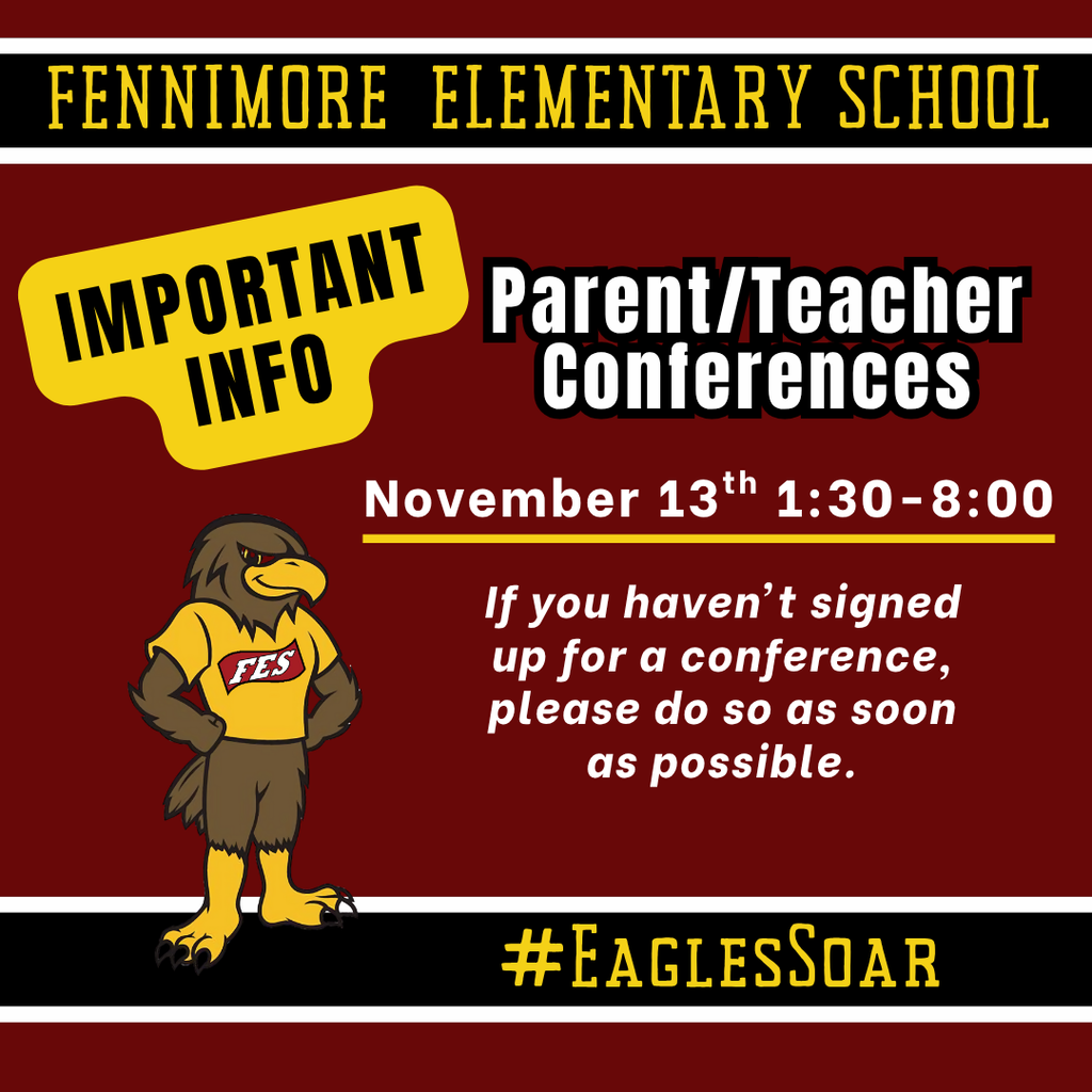 parent teacher conferences coming up next Thursday 11/13 sign up if you haven't already