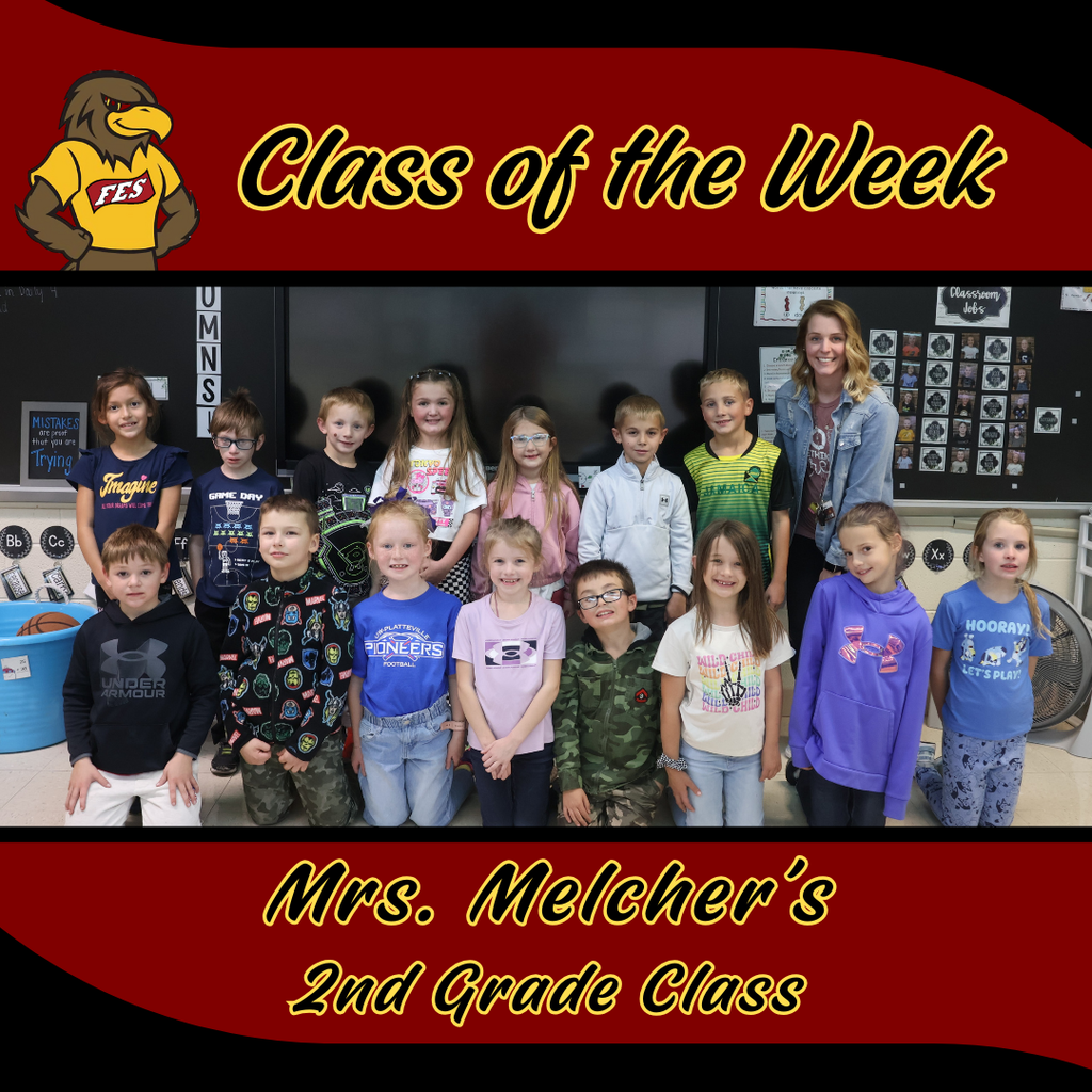 Class of week - Mrs. Melcher's 2nd grade Class with a class photo