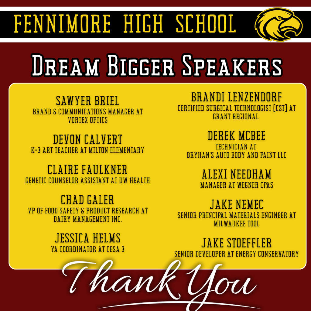 Thank You Dream Bigger Speakers